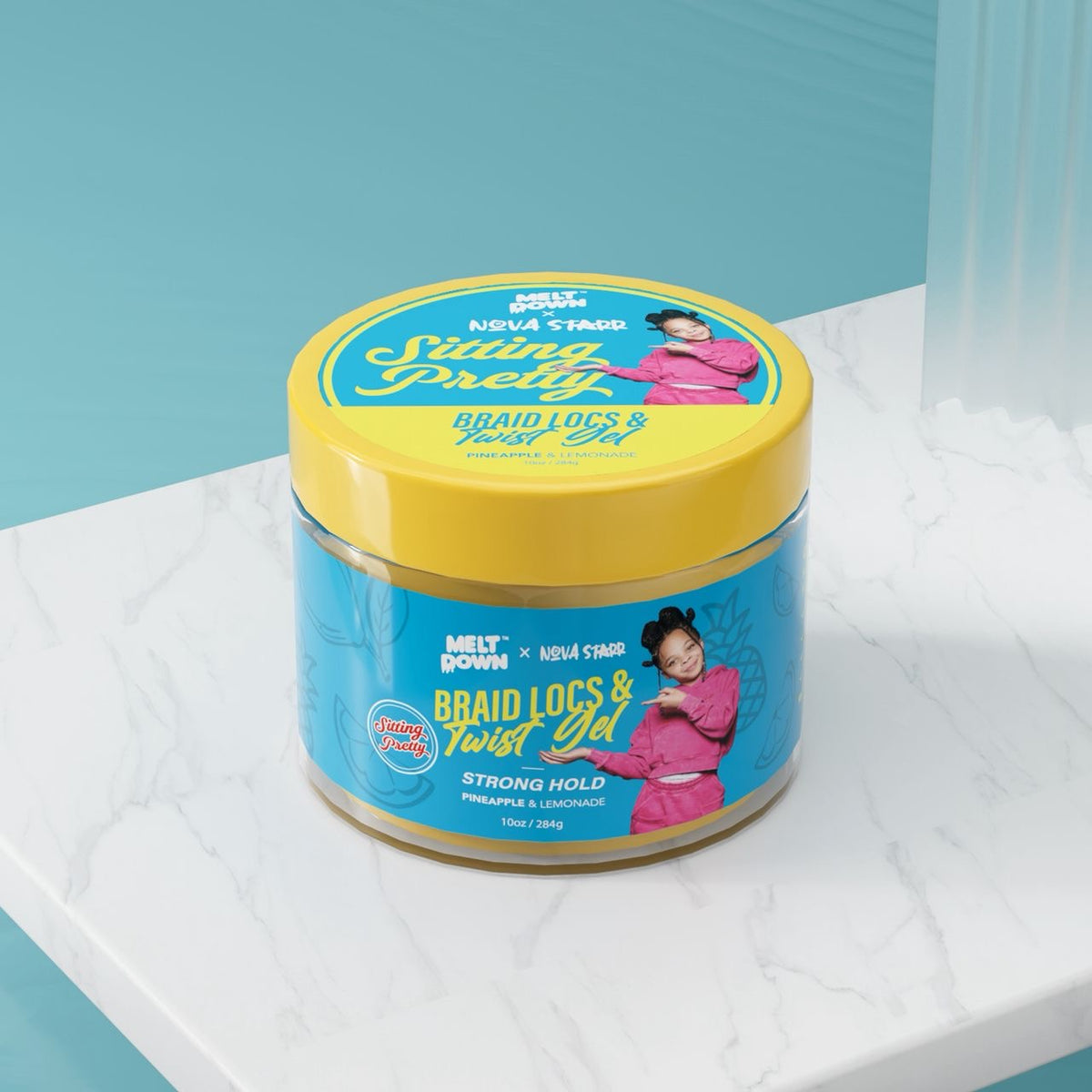 Nova Starr × Meltdown Sitting Pretty Braid, Locs & Twist Gel jar